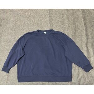 Terra & Sky Women 3X Sweatshirt Navy Blue Crewneck Fleece Pullover